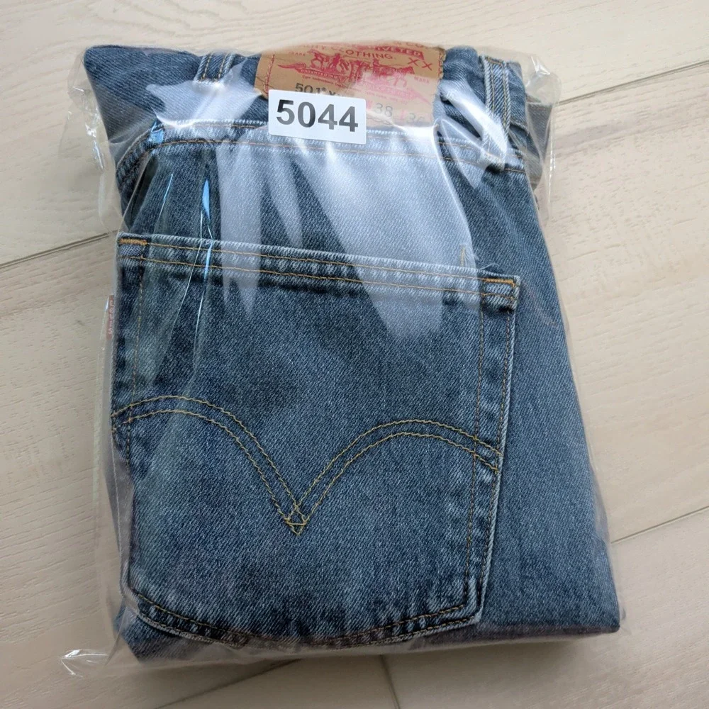 Levis 501xx Original Fit Jeans Mens 38x36 (Fits 36x32) Blue Denim Straight Leg